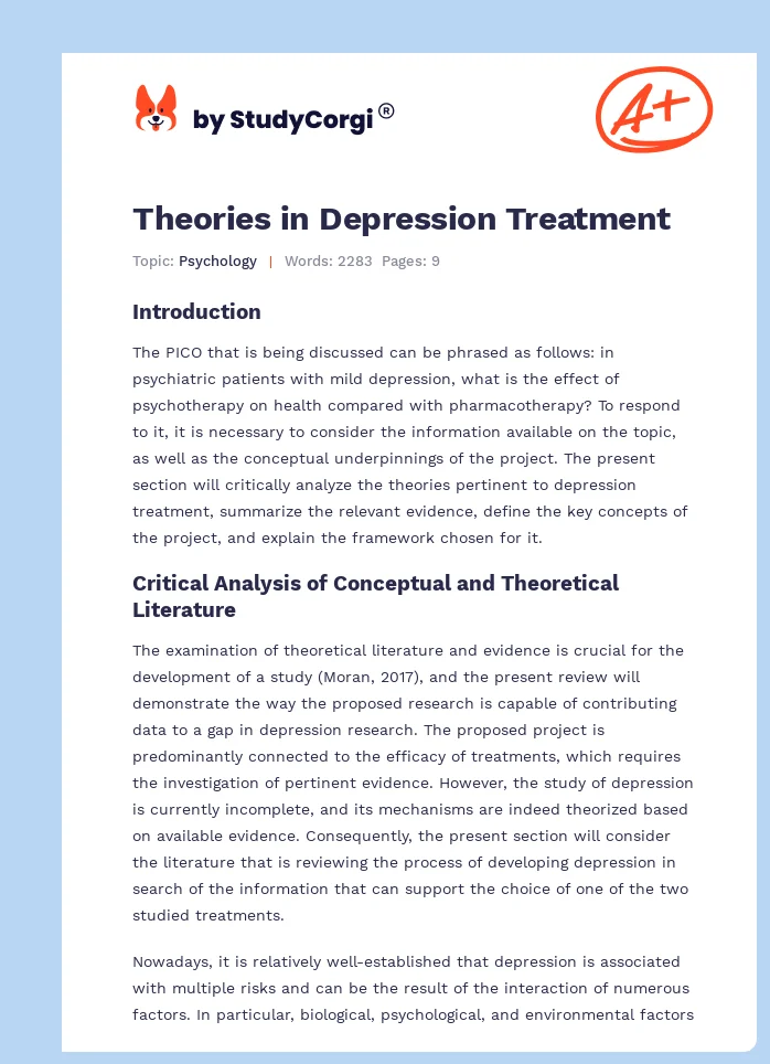 Theories in Depression Treatment. Page 1