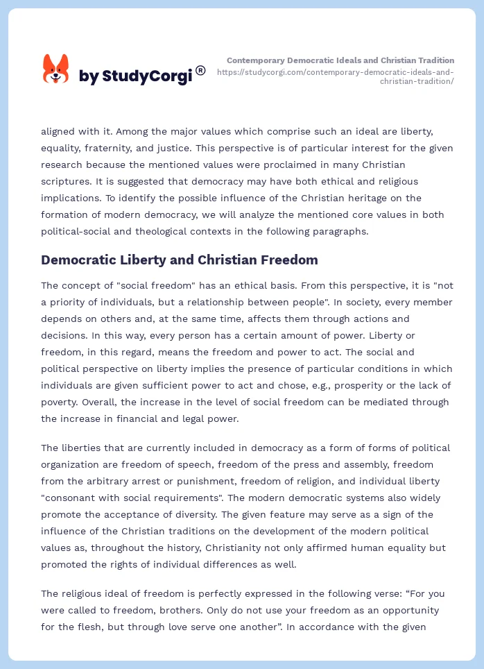 Contemporary Democratic Ideals and Christian Tradition. Page 2