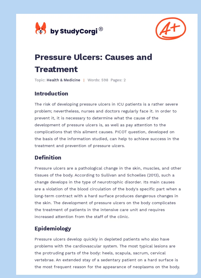 Pressure Ulcers: Causes and Treatment. Page 1