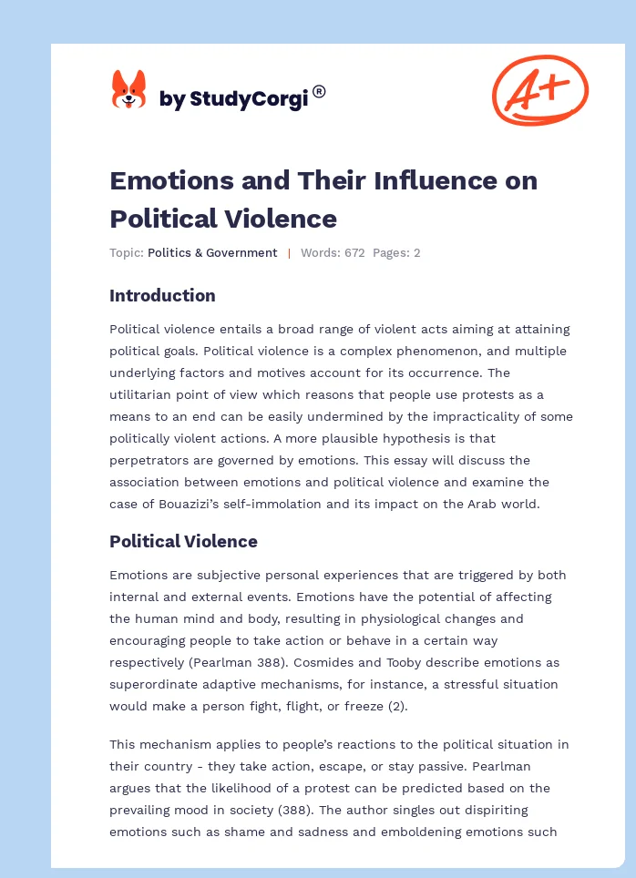 Emotions and Their Influence on Political Violence. Page 1