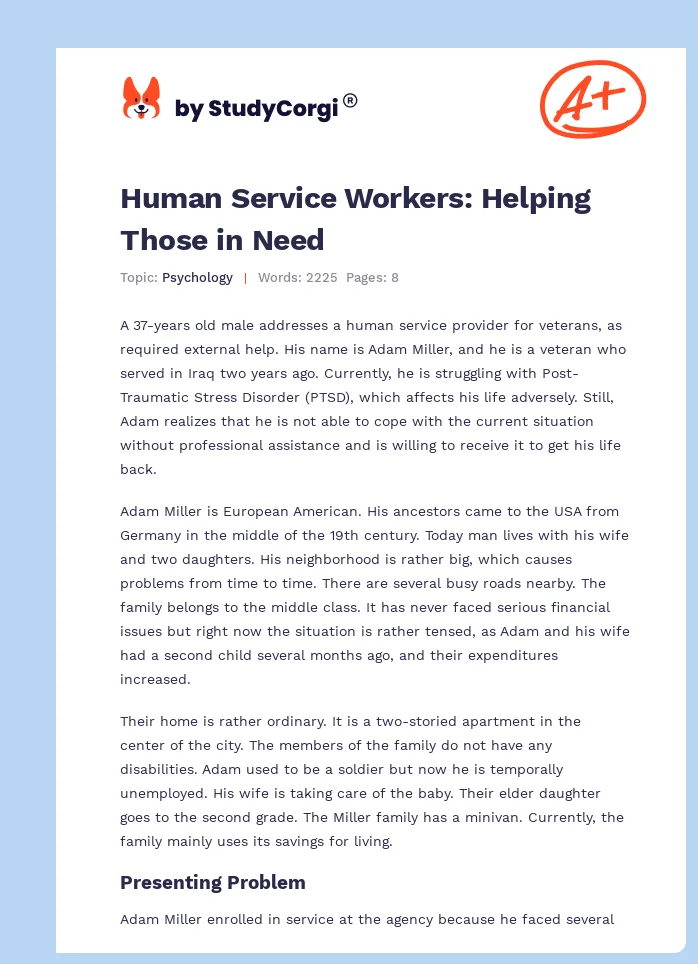 Human Service Workers: Helping Those in Need. Page 1