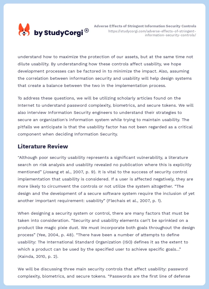 Adverse Effects of Stringent Information Security Controls. Page 2