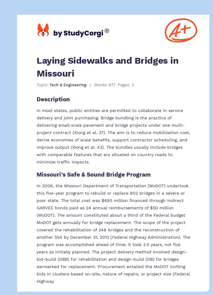 Laying Sidewalks and Bridges in Missouri. Page 1