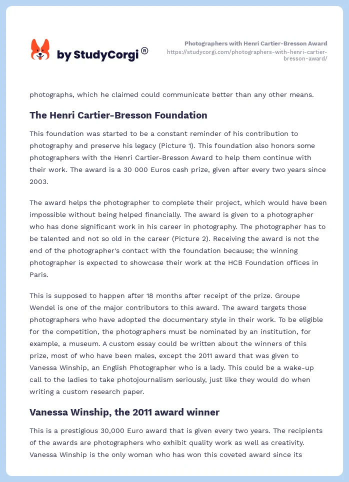 Photographers with Henri Cartier-Bresson Award. Page 2