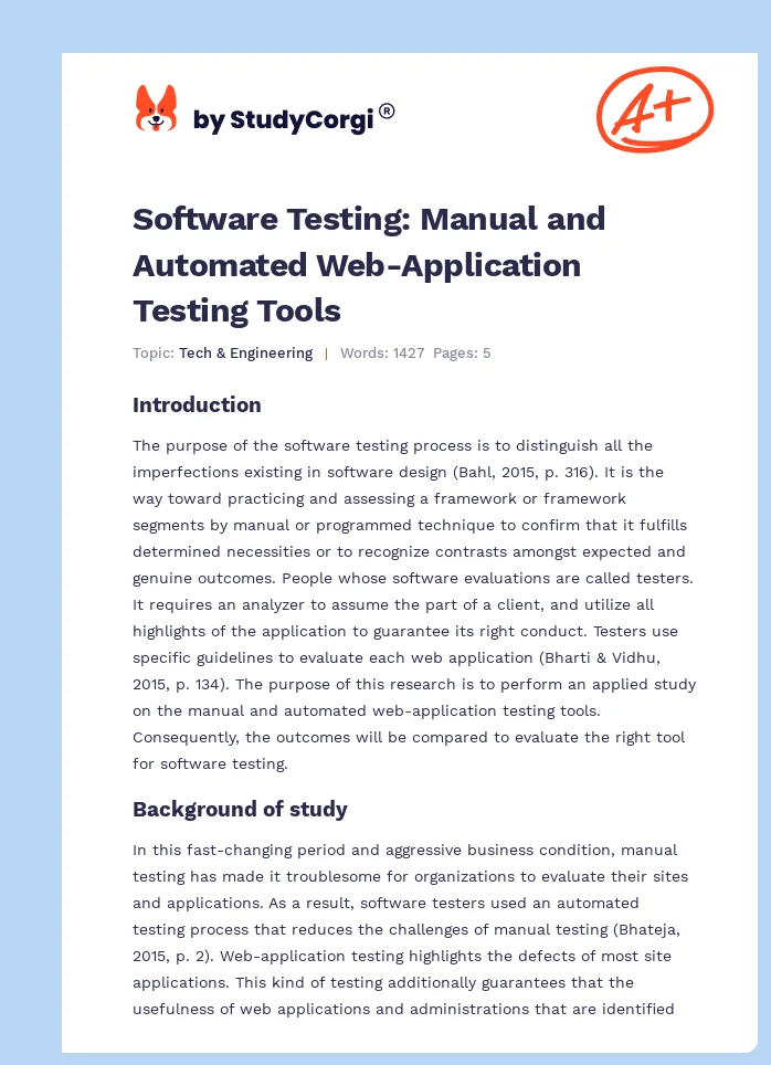 Software Testing: Manual and Automated Web-Application Testing Tools. Page 1