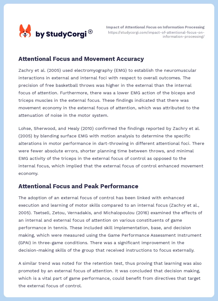 Impact of Attentional Focus on Information Processing. Page 2