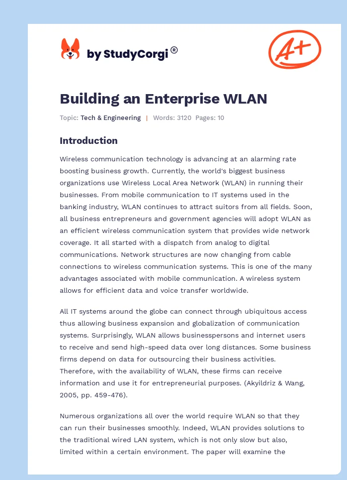 Building an Enterprise WLAN. Page 1