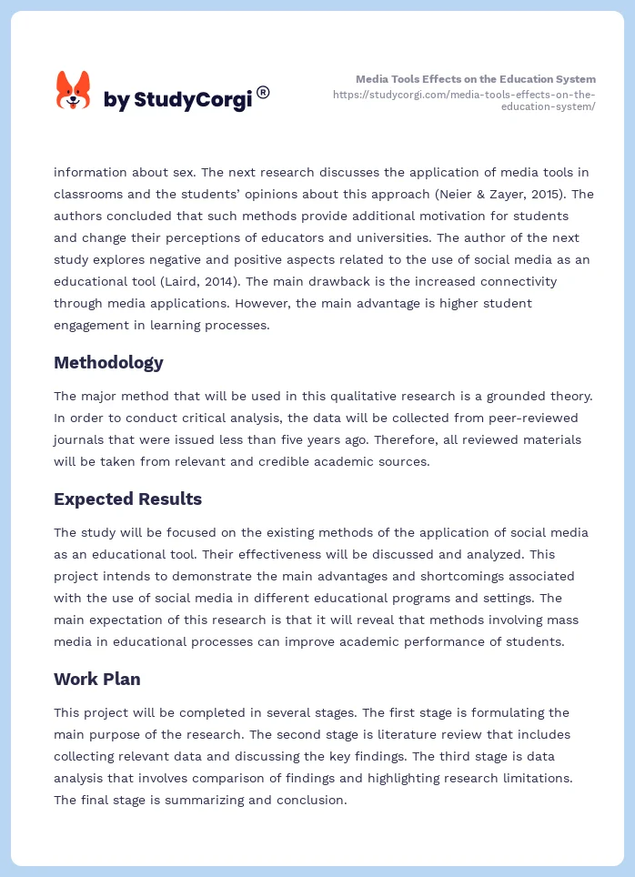 Media Tools Effects on the Education System. Page 2