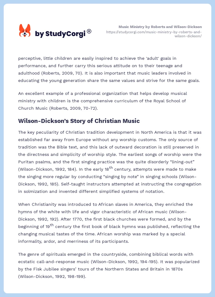 Music Ministry by Roberts and Wilson-Dickson. Page 2