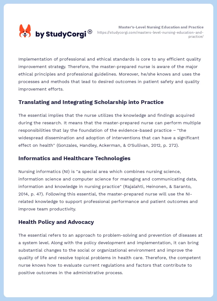 Master’s-Level Nursing Education and Practice. Page 2