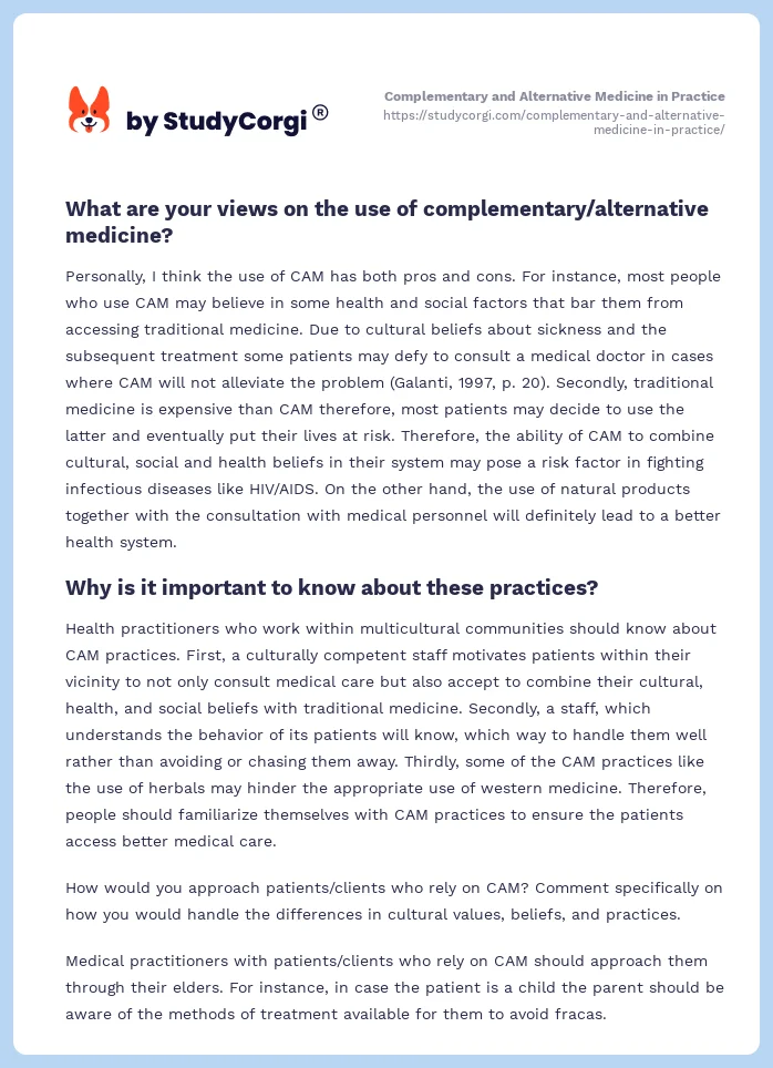 Complementary and Alternative Medicine in Practice. Page 2