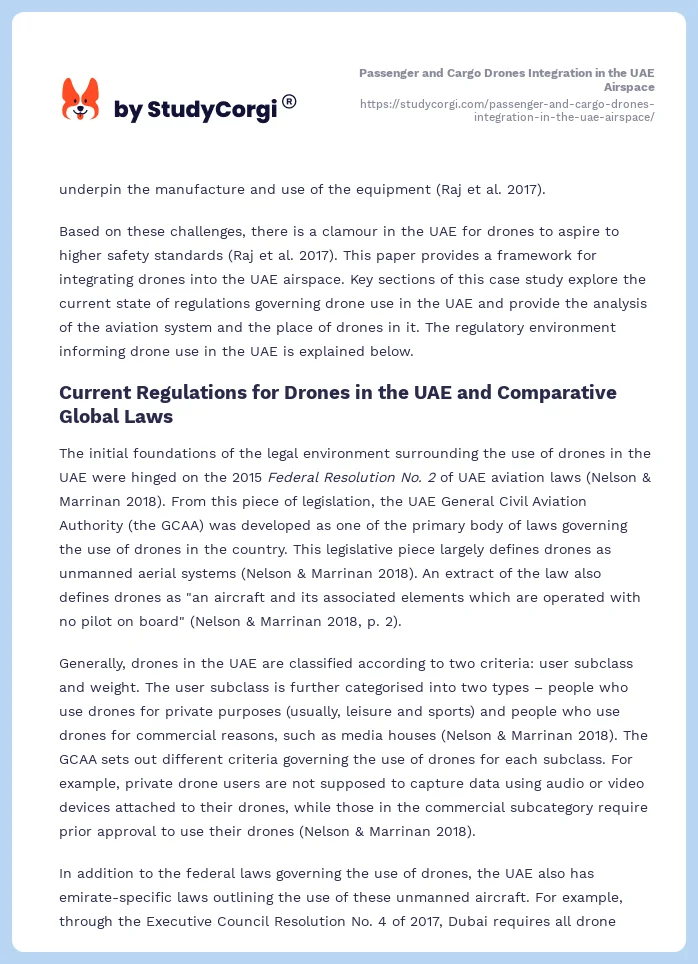 Passenger and Cargo Drones Integration in the UAE Airspace. Page 2