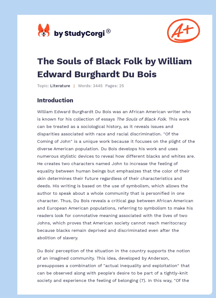 The Souls of Black Folk by William Edward Burghardt Du Bois. Page 1