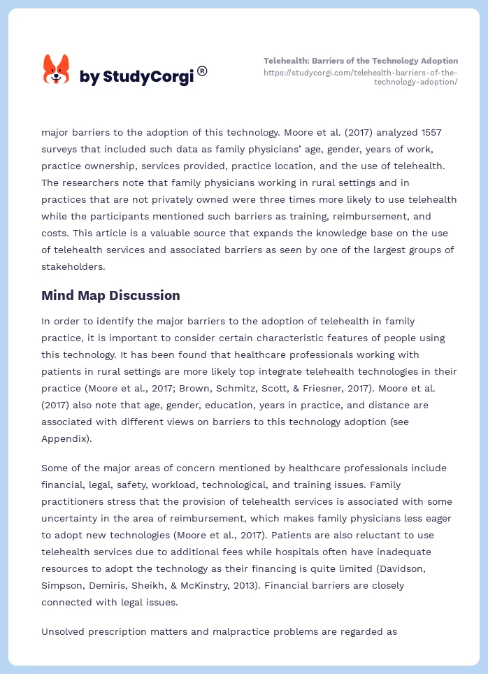 Telehealth: Barriers of the Technology Adoption. Page 2