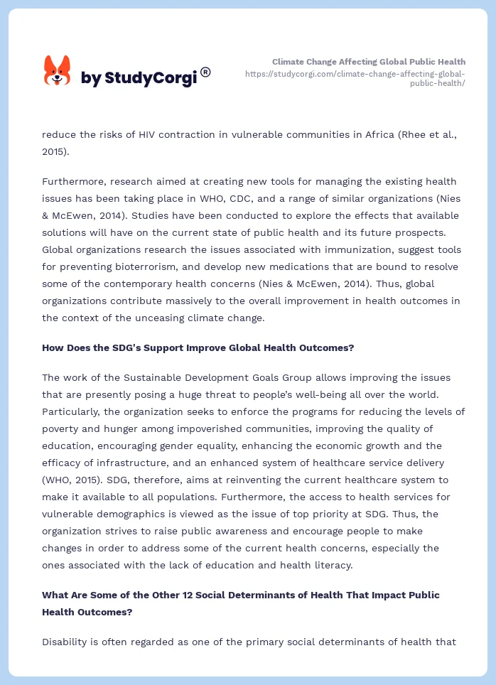 Climate Change Affecting Global Public Health. Page 2