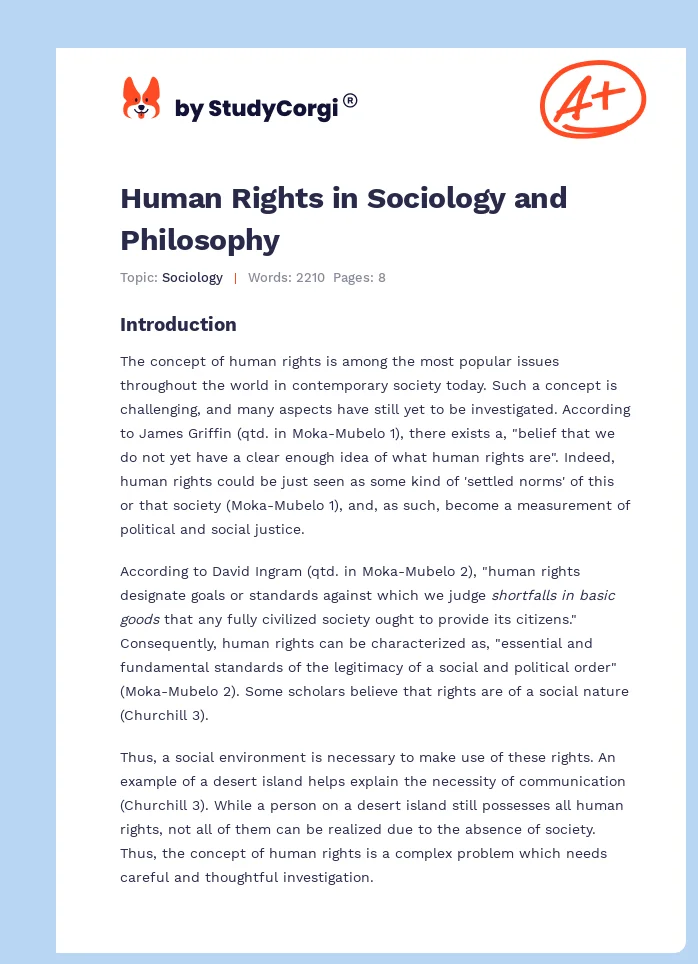 Human Rights in Sociology and Philosophy. Page 1
