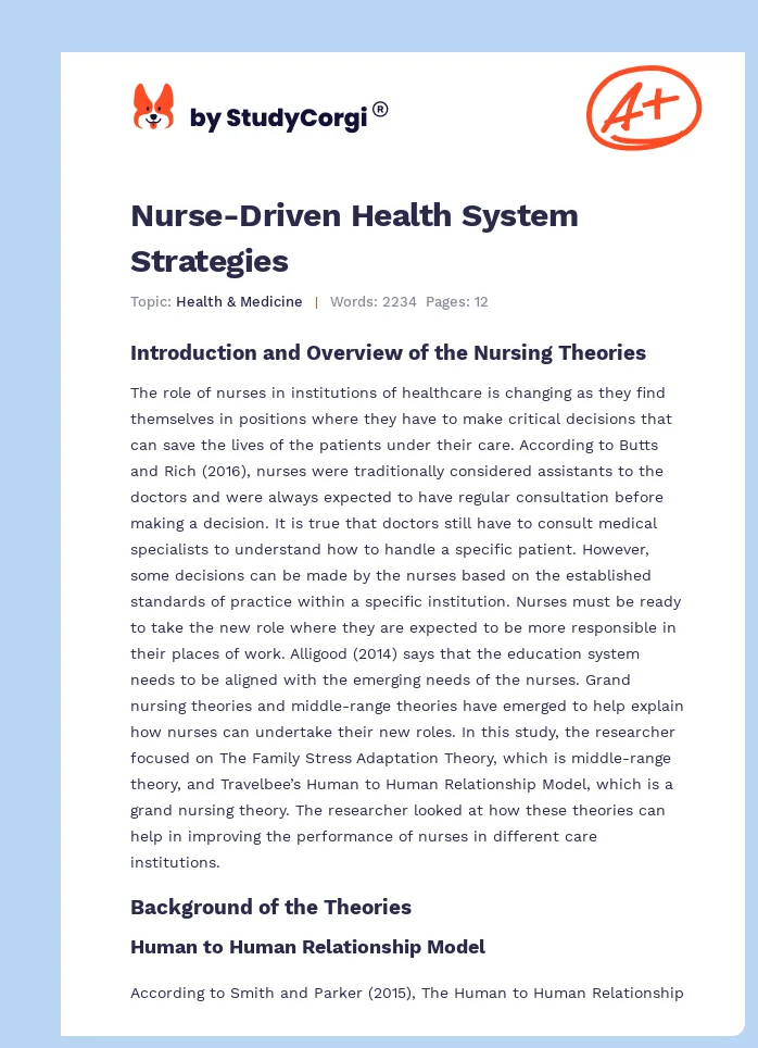 Nurse-Driven Health System Strategies. Page 1
