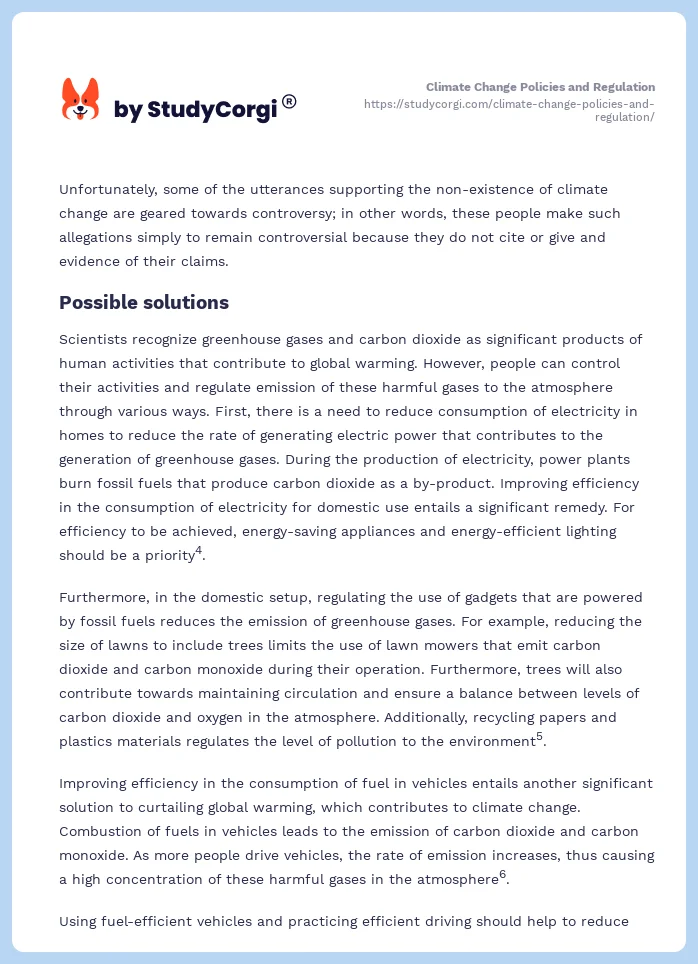 Climate Change Policies and Regulation. Page 2