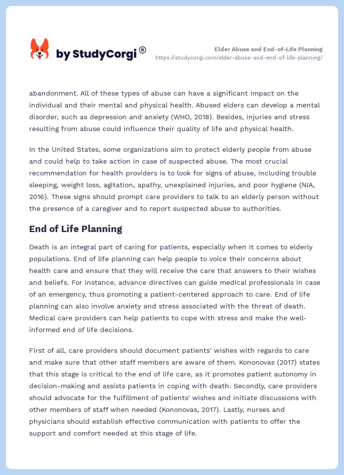 Elder Abuse and End-of-Life Planning. Page 2