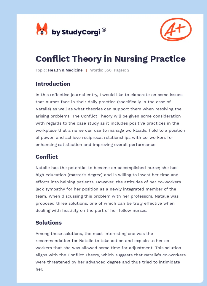 Conflict Theory in Nursing Practice. Page 1