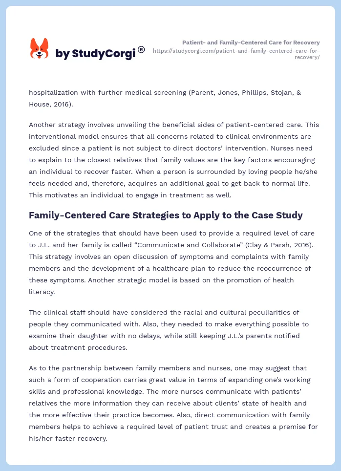 Patient- and Family-Centered Care for Recovery. Page 2