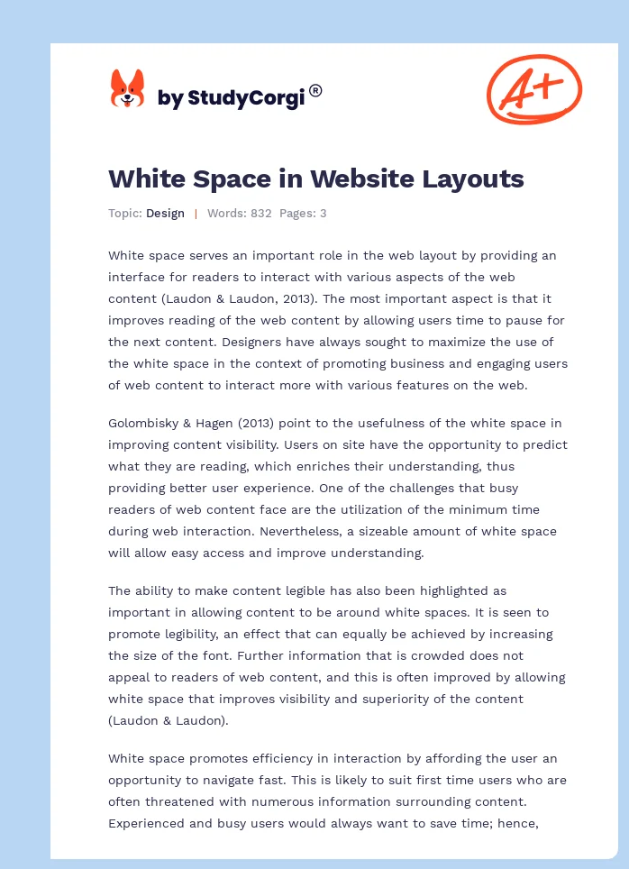 White Space in Website Layouts. Page 1