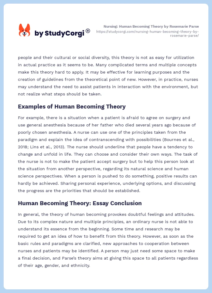 Nursing: Human Becoming Theory by Rosemarie Parse. Page 2