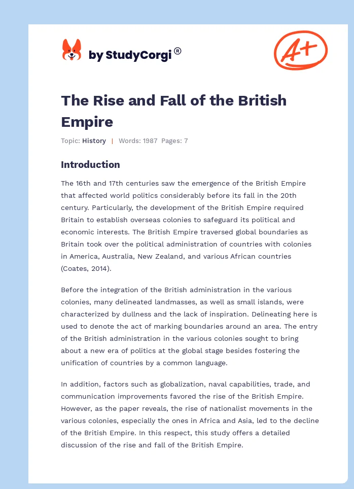 The Rise and Fall of the British Empire. Page 1