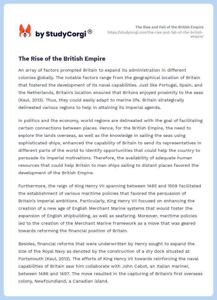 The Rise and Fall of the British Empire. Page 2