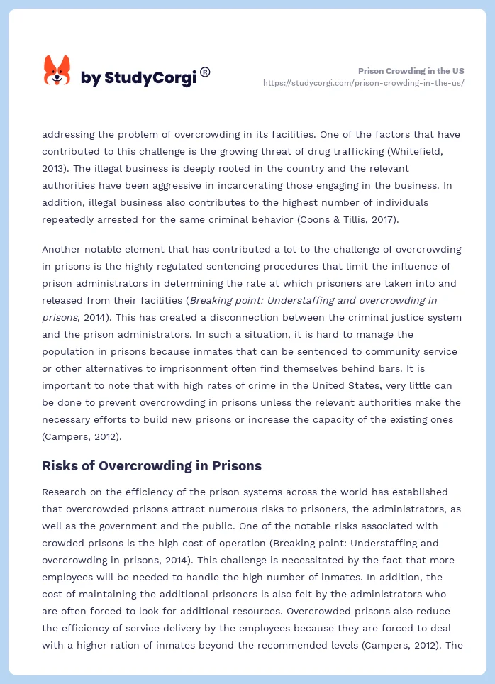 Prison Crowding in the US. Page 2