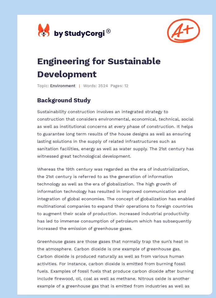 Engineering for Sustainable Development. Page 1