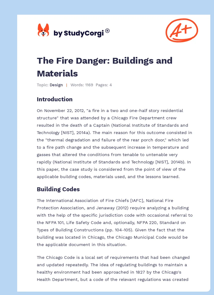 The Fire Danger: Buildings and Materials. Page 1
