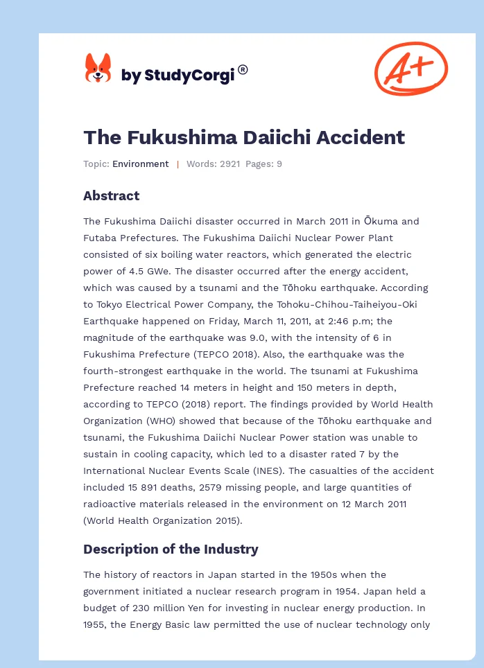 The Fukushima Daiichi Accident. Page 1