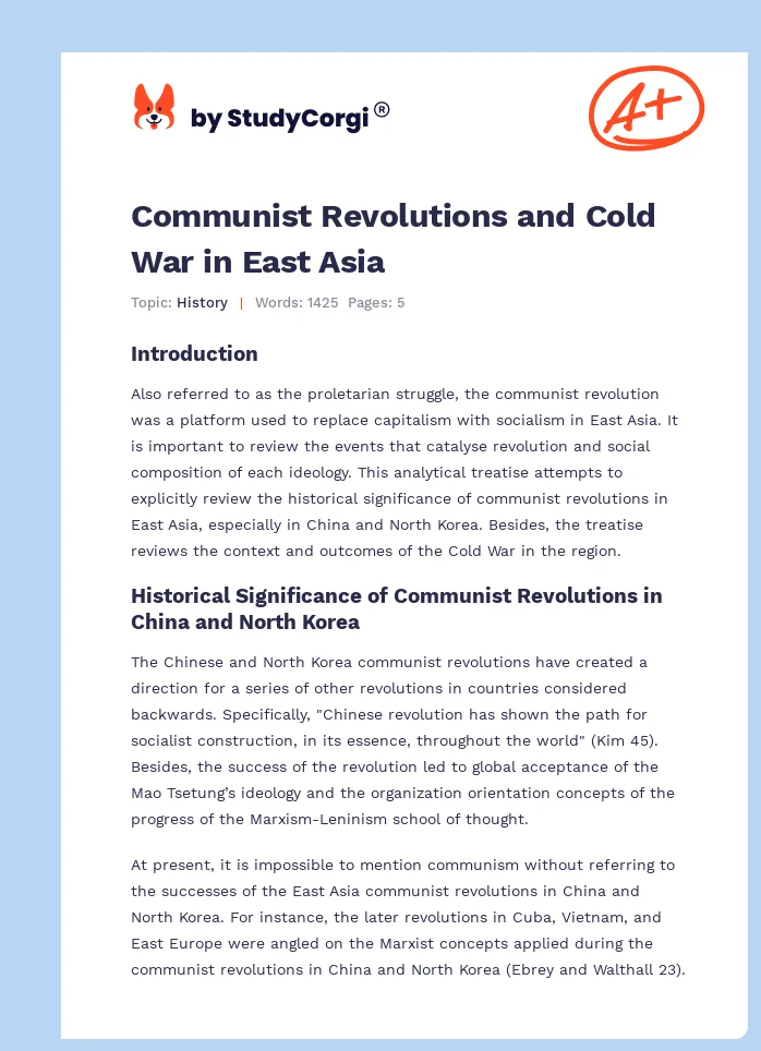 Communist Revolutions and Cold War in East Asia. Page 1
