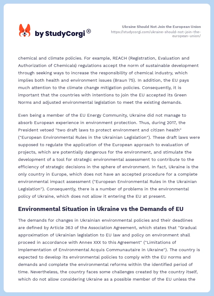 Ukraine Should Not Join the European Union. Page 2