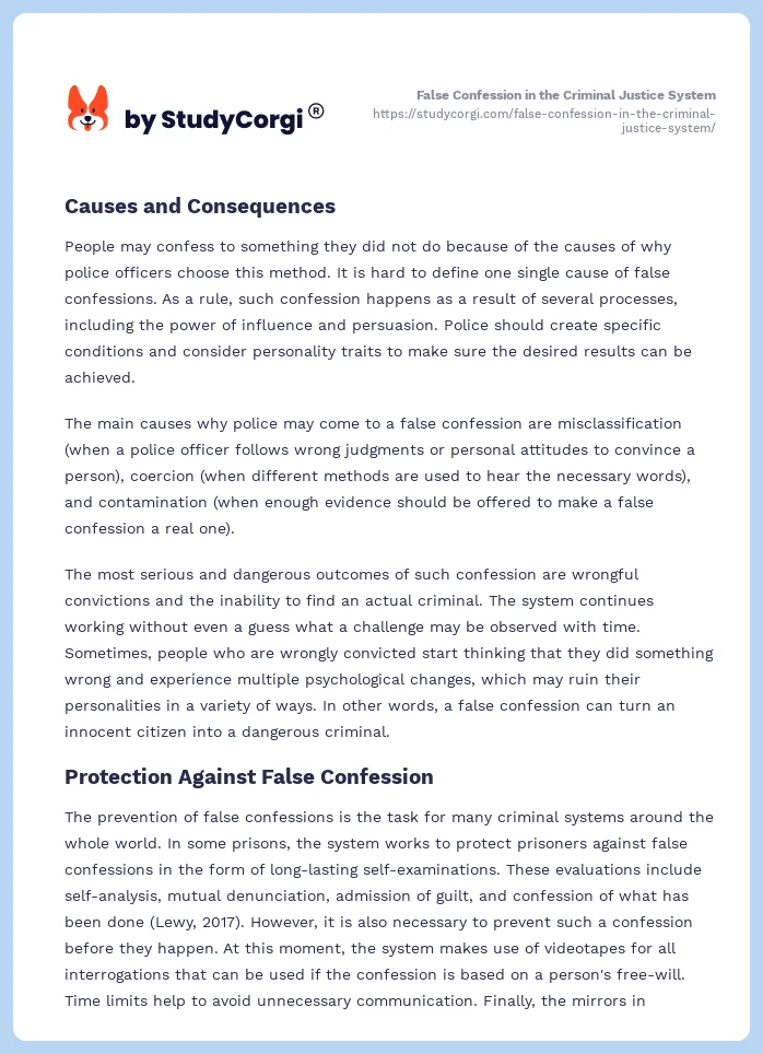 False Confession in the Criminal Justice System. Page 2