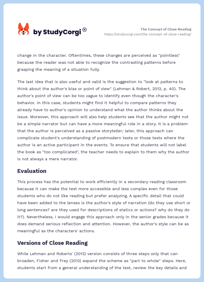 The Concept of Close Reading. Page 2