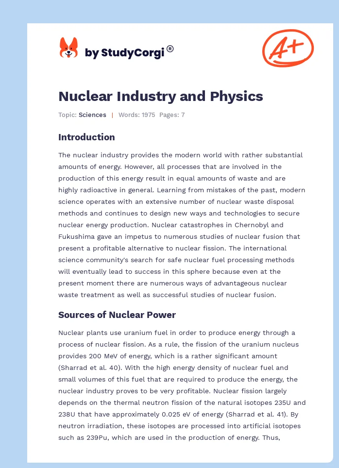 Nuclear Industry and Physics. Page 1