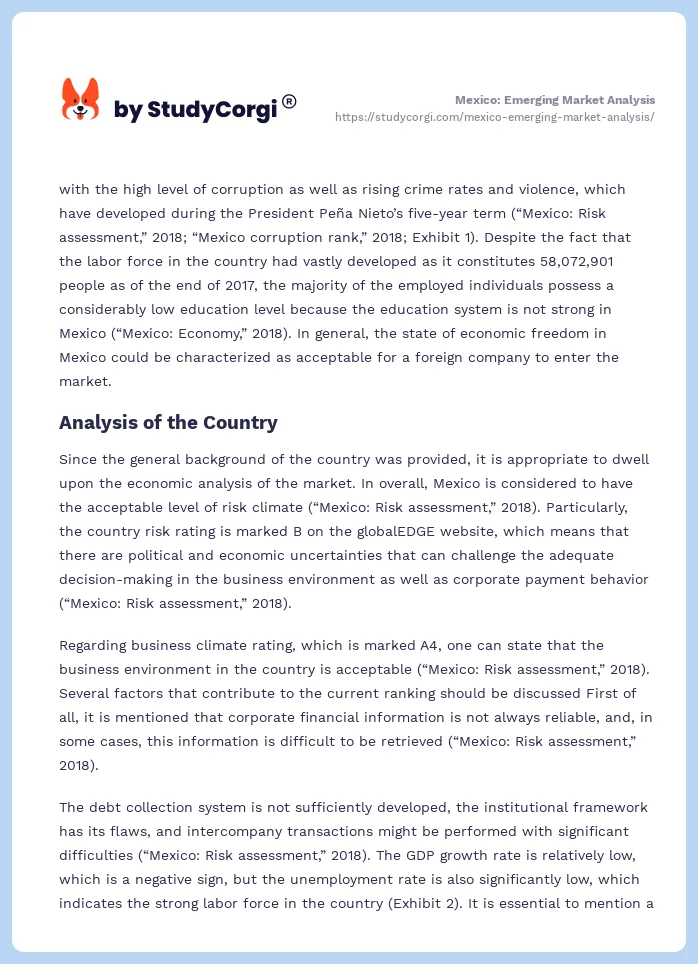 Mexico: Emerging Market Analysis. Page 2
