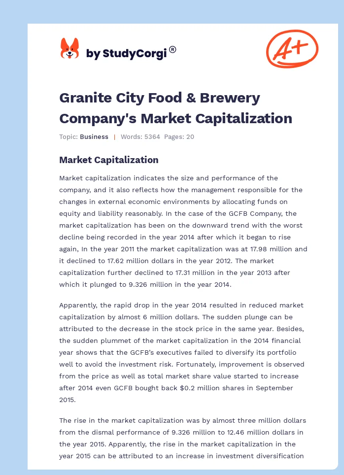 Granite City Food & Brewery Company's Market Capitalization. Page 1