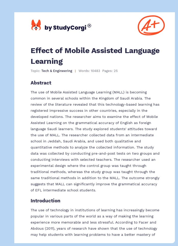 Effect of Mobile Assisted Language Learning. Page 1