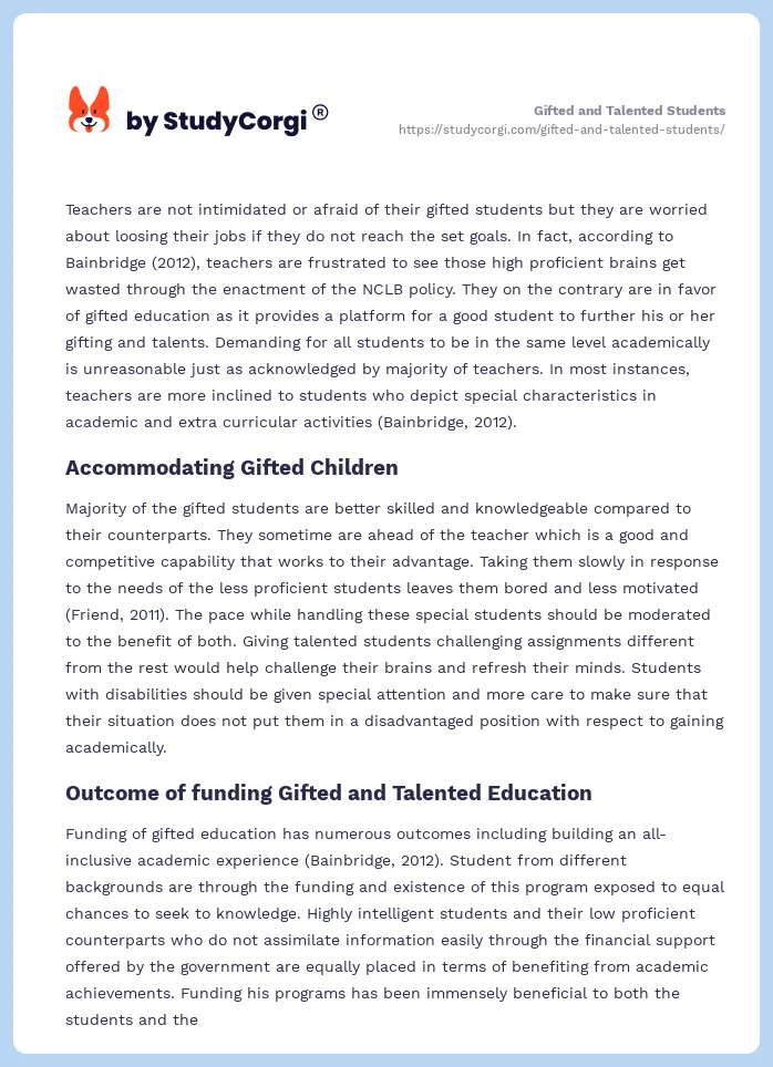Gifted and Talented Students. Page 2