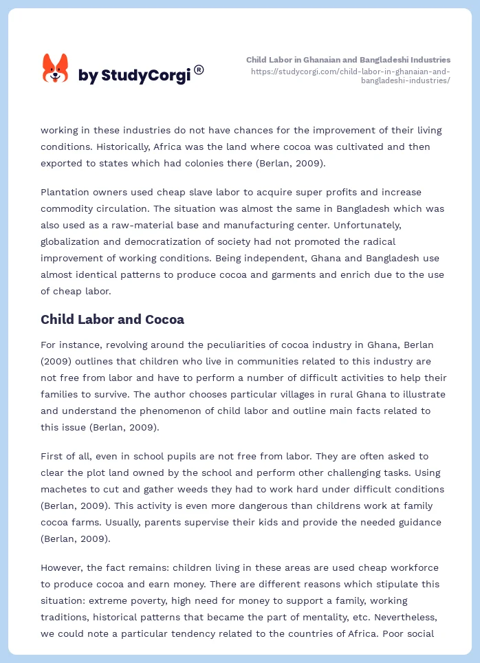 Child Labor in Ghanaian and Bangladeshi Industries. Page 2