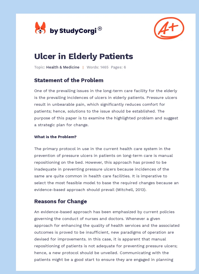 Ulcer in Elderly Patients. Page 1