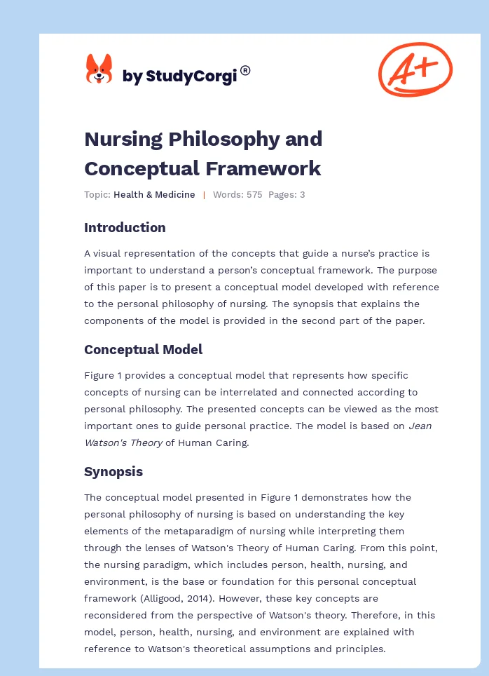 Nursing Philosophy and Conceptual Framework. Page 1