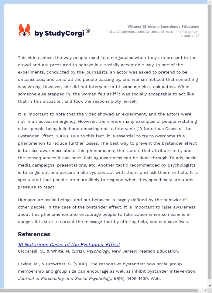 Witness Effects in Emergency Situations. Page 2