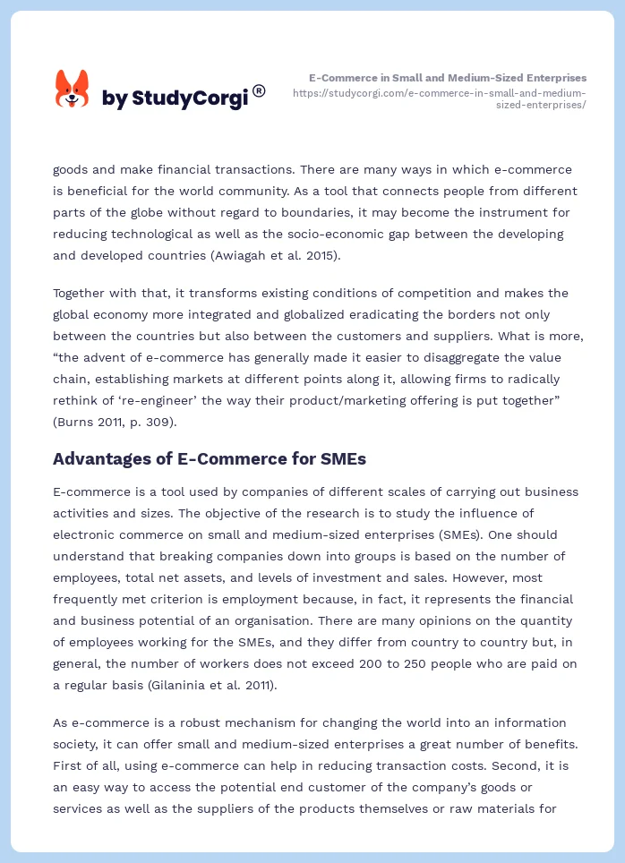 E-Commerce in Small and Medium-Sized Enterprises. Page 2