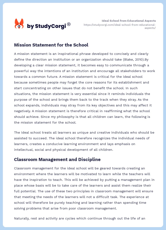 Ideal School from Educational Aspects. Page 2