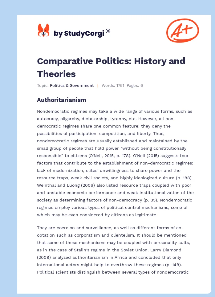 Comparative Politics: History and Theories. Page 1