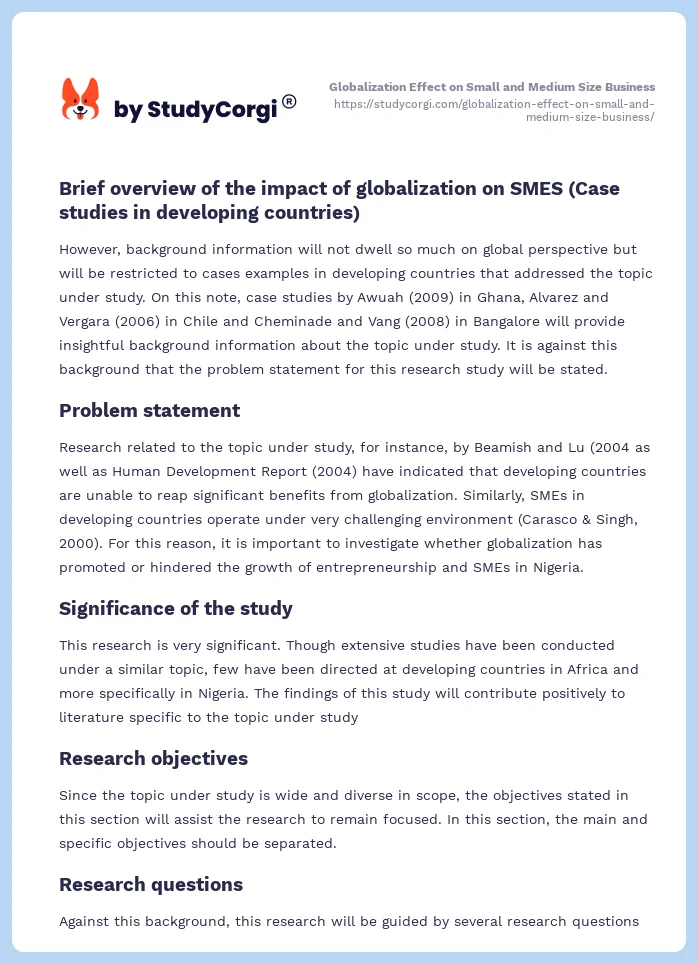 Globalization Effect on Small and Medium Size Business. Page 2